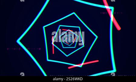 Abstract glow lighting glitch lines Stock Photo