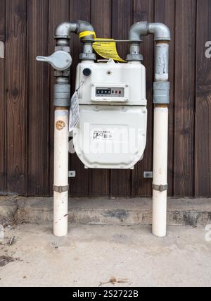 Outdoor Electricity Meter in Tokyo Japan Stock Photo