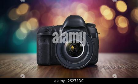 A professional DSLR camera for stunning images with artistic bokeh, perfect for photographers Stock Photo