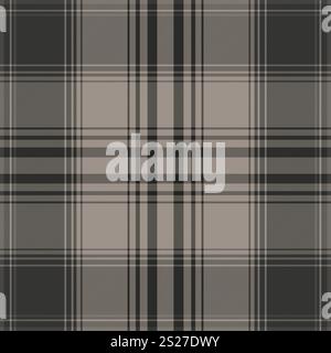 Masculine Plaid Seamless Vector Pattern warm gray classic tartan repeat for textile fabric wallpaper. Vector illustration Stock Vector