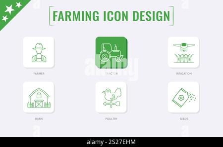 farming related thin outline icon vector design good for web and mobile app Stock Vector