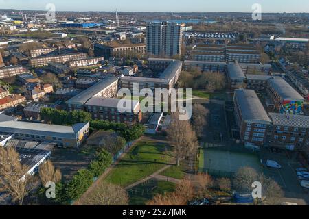 Aerial view of residential area of Tottenham (N17), North London, UK ...