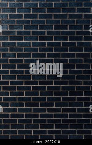 new black brick wall with white grout Stock Photo
