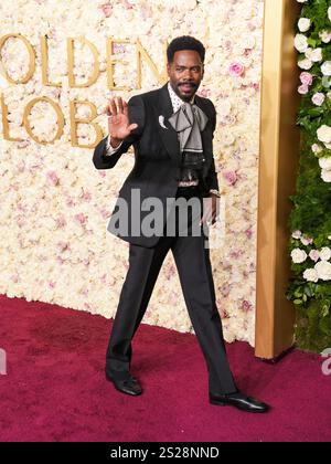 Los Angeles, USA. 05th Jan, 2025. Colman Domingo walking on the red carpet at The 82nd Annual Golden Globe Awards held at The Beverly Hilton Hotel in Beverly Hills, CA on January 5, 2025. (Photo by Sthanlee Mirador/Sipa USA) Credit: Sipa USA/Alamy Live News Stock Photo