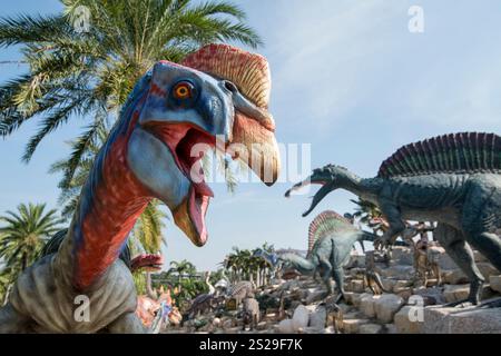 the Dinosaur Park near the city of Pattaya in the Provinz Chonburi in Thailand.  Thailand, Pattaya, November, 2018 Stock Photo