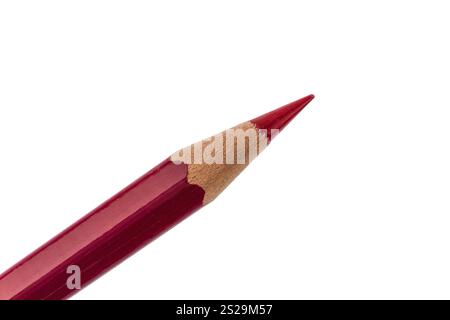 A red pen lies on a white background. Saving on costs and expenditure due to the poor economy Stock Photo