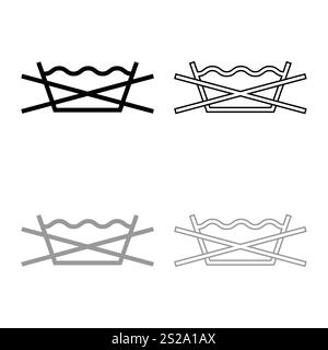 Prohibited wash Clothes care symbols Washing concept Laundry sign icon ...