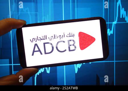 Poland. 04th Jan, 2025. In this photo illustration, the Abu Dhabi Commercial Bank company logo is seen displayed on a smartphone screen. (Photo by Piotr Swat/SOPA Images/Sipa USA) *** Strictly for editorial news purposes only *** Credit: Sipa USA/Alamy Live News Stock Photo