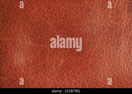 Beautiful texture of a fine brown leather surface using as background or header Stock Photo