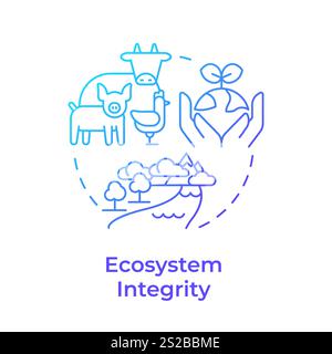 Ecosystem integrity blue gradient concept icon Stock Vector