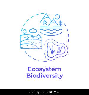 Ecosystem biodiversity blue gradient concept icon Stock Vector