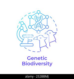 Genetic biodiversity blue gradient concept icon Stock Vector