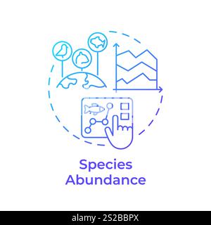 Species abundance blue gradient concept icon Stock Vector