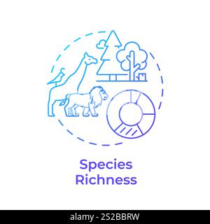 Species richness blue gradient concept icon Stock Vector