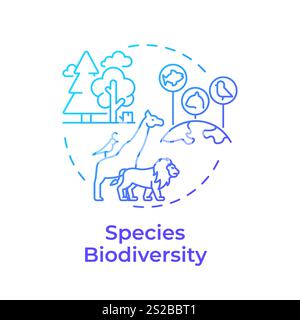 Species biodiversity blue gradient concept icon Stock Vector