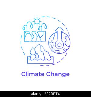 Climate change blue gradient concept icon Stock Vector