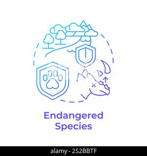 Endangered species blue gradient concept icon Stock Vector