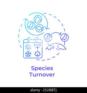 Species turnover blue gradient concept icon Stock Vector