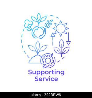 Supporting service blue gradient concept icon Stock Vector