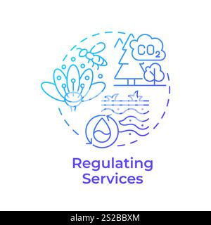 Regulating services blue gradient concept icon Stock Vector