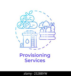 Provisioning service blue gradient concept icon Stock Vector
