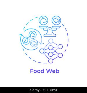 Food web blue gradient concept icon Stock Vector
