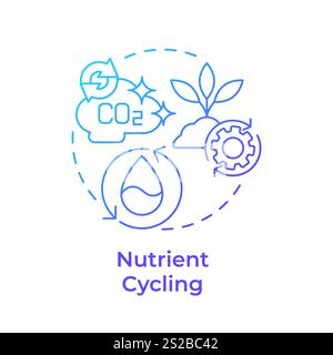 Nutrient cycling blue gradient concept icon Stock Vector