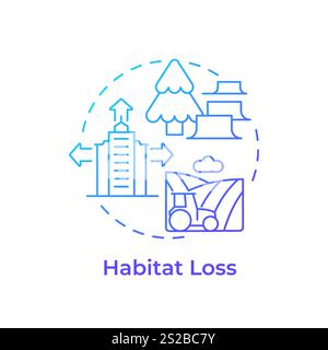 Habitat loss blue gradient concept icon Stock Vector