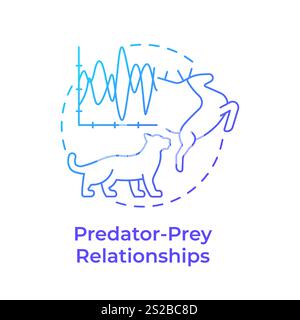 Predator-prey relationships blue gradient concept icon Stock Vector