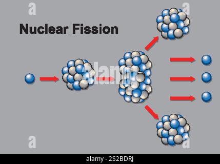 Depicts atomic nucleus splitting into smaller parts Stock Vector Image ...