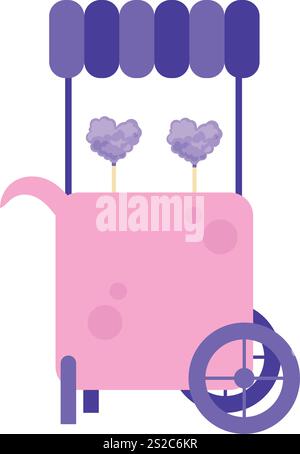 Cotton candy trolley street shop cartoon Stock Vector Image & Art - Alamy