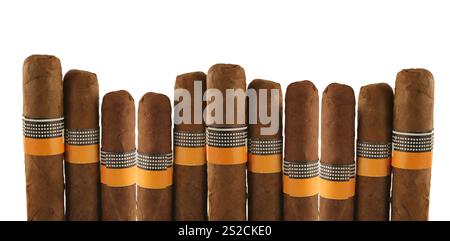 isolated cigars on white background Stock Photo