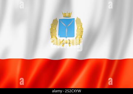 Saratov state - Oblast -  flag, Russia waving banner collection. 3D illustration Stock Photo