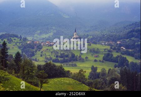Slovenia, Dreznica mountain village in the Soca valley, a popular  travel and hiking destination. Stock Photo