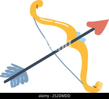 Colorful bow and arrow icon with minimalist design. Stock Vector