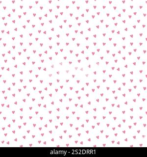 Pink heart pattern on white background for valentine's day design and decoration. Stock Vector