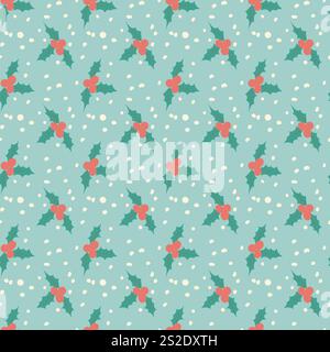 Cute xmas seamless pattern with omela branch. Simplicity design. Stock Vector