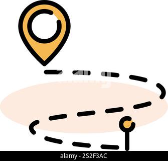 Route line icon. Navigation outline vector sign. Location linear style pictogram. GPS symbol, logo illustration. Editable stroke Stock Vector
