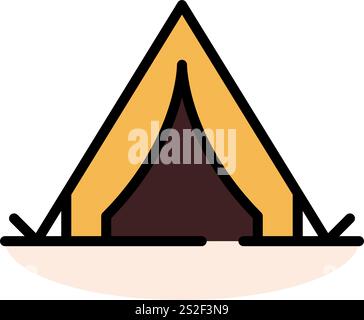 Camping tend line icon. Camp outline vector sign, linear style pictogram. Tent symbol, logo illustration. Editable stroke Stock Vector