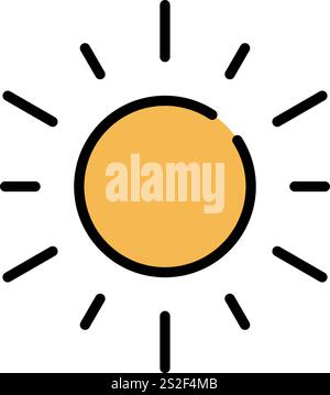 Sun line icon. Brightness outline vector sign. Intensity setting linear style pictogram. Symbol, logo illustration. Editable stroke Stock Vector
