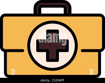 Medical first aid kit line icon. Emergency medical box outline vector sign. Suitcase with cross linear style pictogram. Healthcare symbol, logo illust Stock Vector