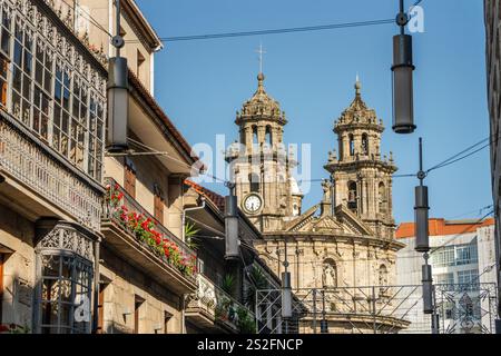 Details ofChurch of the Pilgrim Virgin, Pontevedra, Galicia, Spain Stock Photo