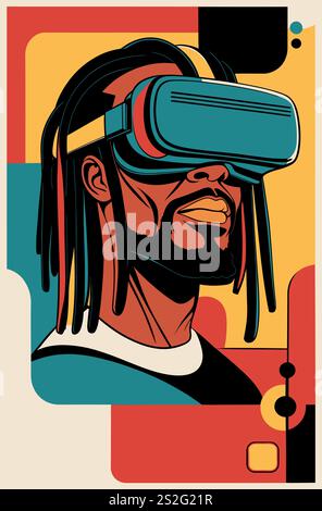 Retro mid century modern futuristic poster vector Stock Vector