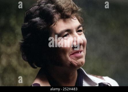 Ronnie Lane performing with Eric Clapton at the Drum and Monkey pub in Minsterley Shropshire in the 1970's Stock Photo