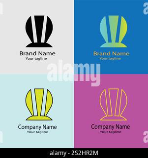 Modern Minimalist Emblem logo Stock Vector