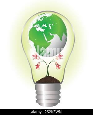 Vector globe bulb inside for your ideas. Ecology. EPS 10 Stock Vector
