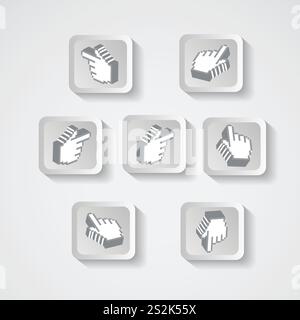 Set of pointers in the form pixels Stock Vector