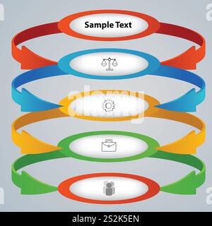 Tabs with icons for business concepts. Stock Vector