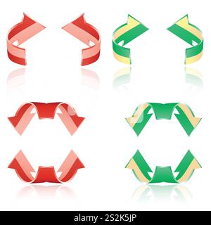 Set of circular color arrows on white background Stock Vector