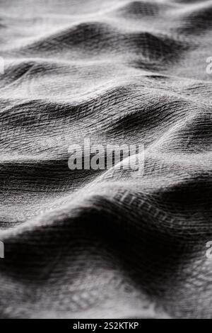 Waves of Fabric Texture in Monochrome Stock Photo